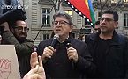 Manif delante de la embajada de Chile en París