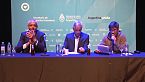 Álvaro García Linera en el Conti, junto a Horacio Pietragalla Corti, en el XIII Seminario